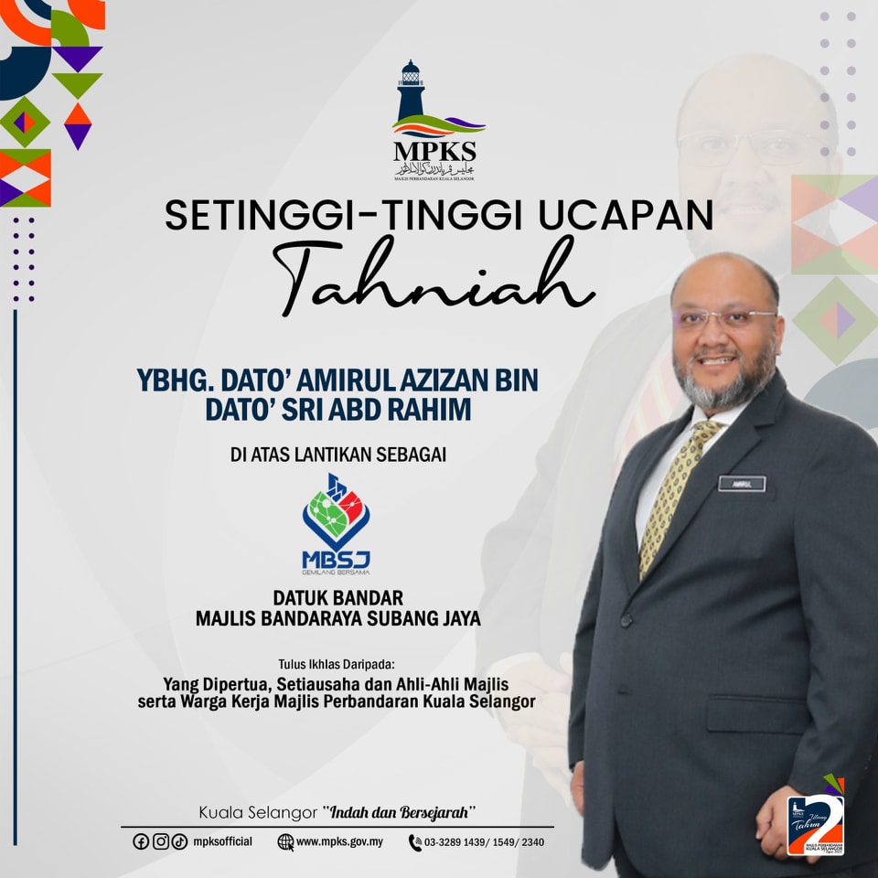 TAHNIAH DATUK BANDAR MAJLIS BANDARAYA SUBANG JAYA