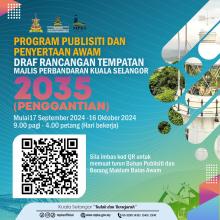 PROGRAM PUBLISITI DAN PENYERTAAN AWAM DRAF RANCANGAN TEMPATAN MAJLIS PERBANDARAN KUALA SELANGOR 2035 (PENGGANTIAN)